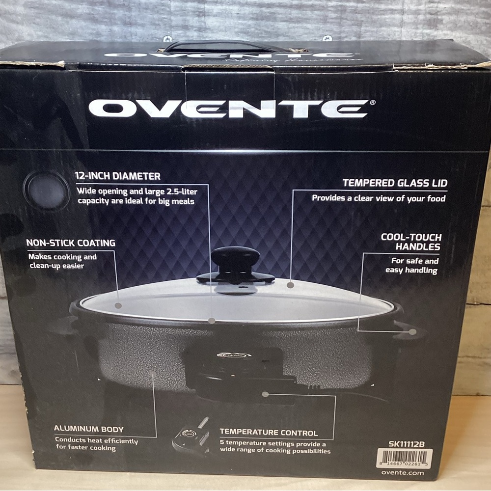 Ovente Electric Skillet with Tempered Glass Lid - Picture 8 of 9